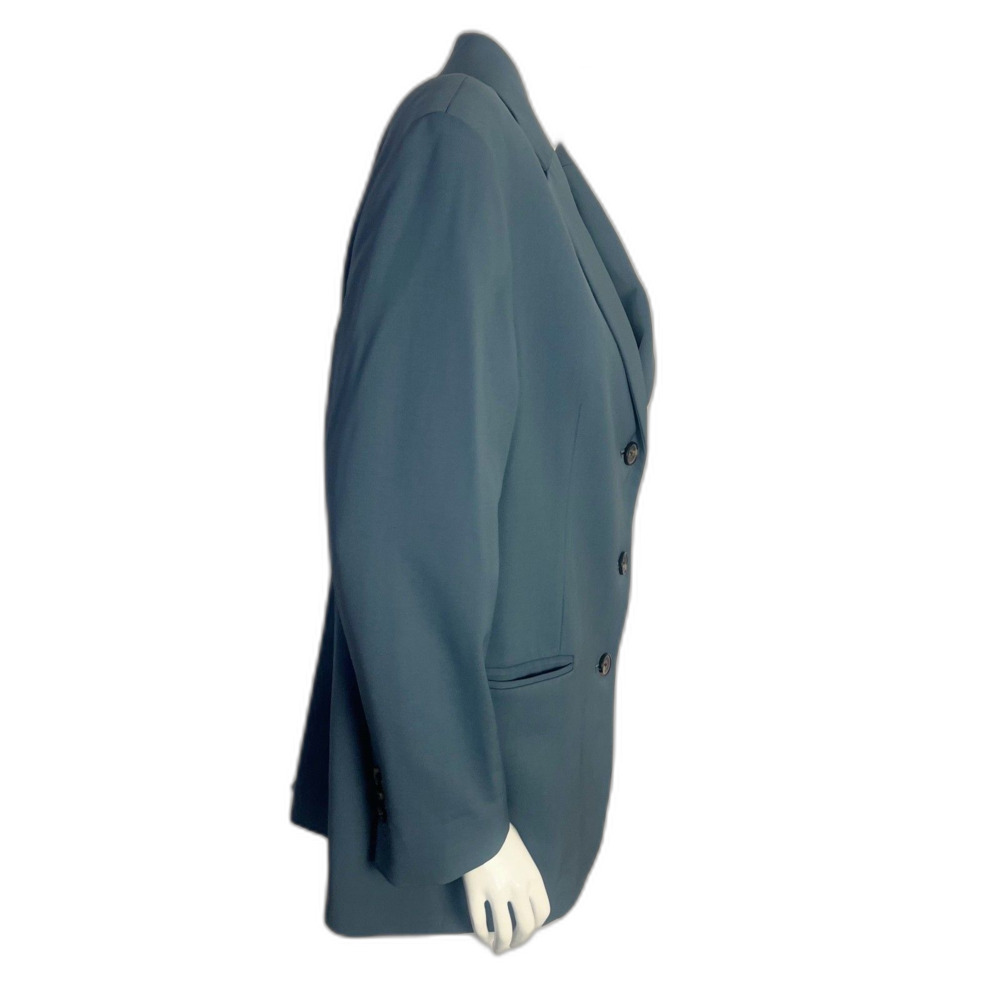 Everlane Wool Oversized Blazer 80s Style Dusty Blue Women's Size 6 - Picture 3 of 8